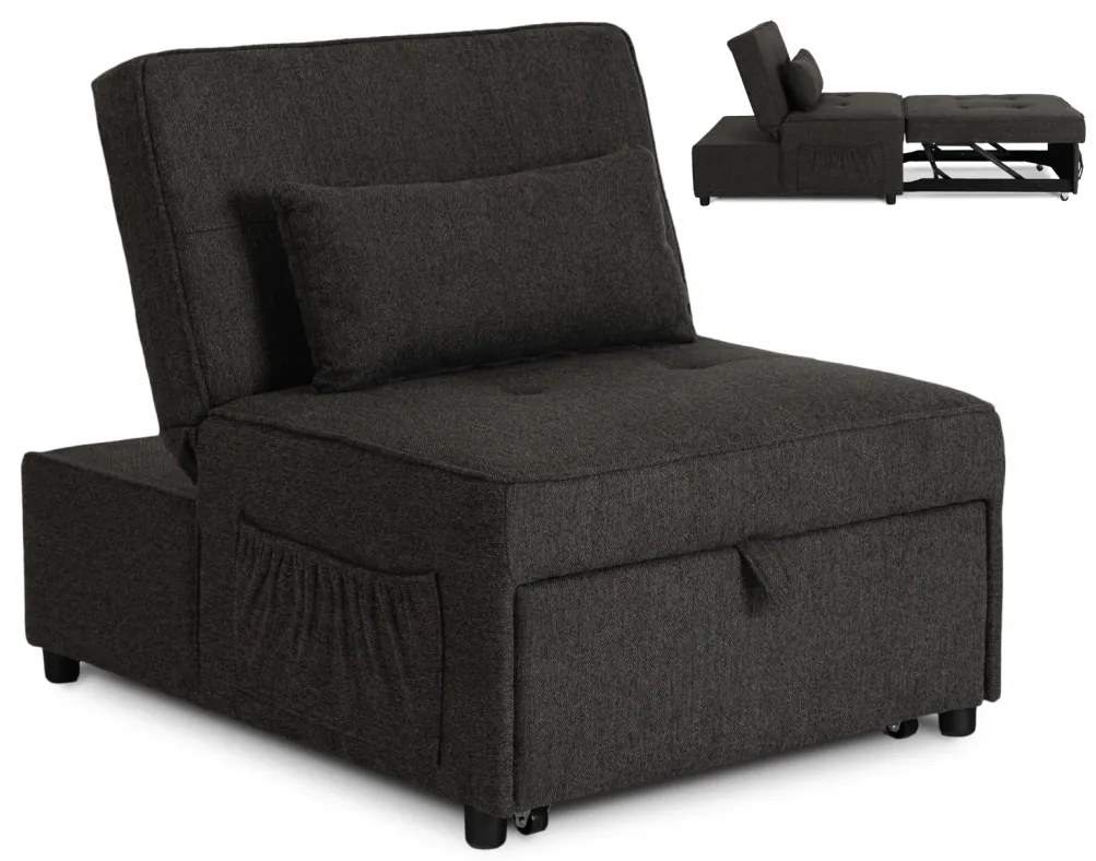 Ágyazható Fotel Fekete Színben. IBERIS 80 cm