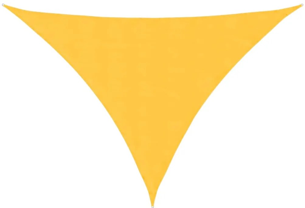 sárga háromszögű oxford-szövet napvitorla 3,5 x 3,5 x 4,9 m