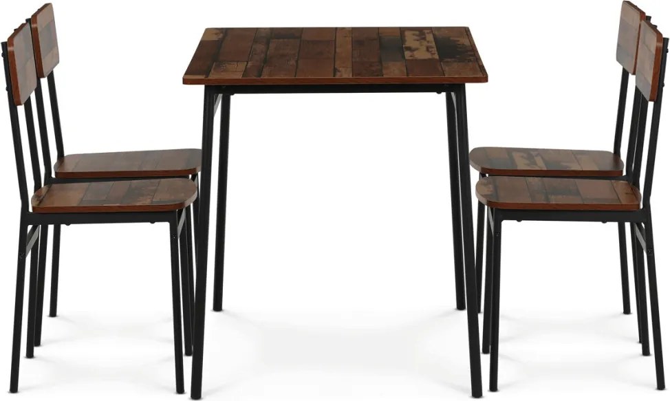 4 személyes old wood MDF étkezőgarnitúra 110x70x76 cm