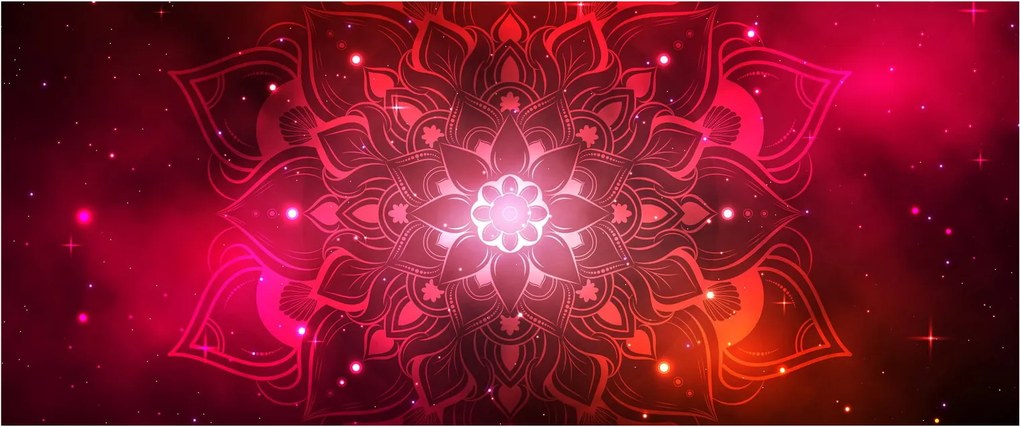 Piros absztrakció képe (120x50 cm)