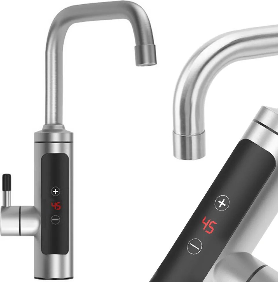 Elektromos átfolyós vízmelegítő csap lcd konyhai csaptelep 3000w