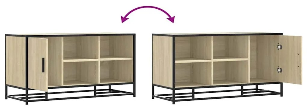 cipőpad Sonoma tölgy 100x40x53,5 cm Gépi fa és fém