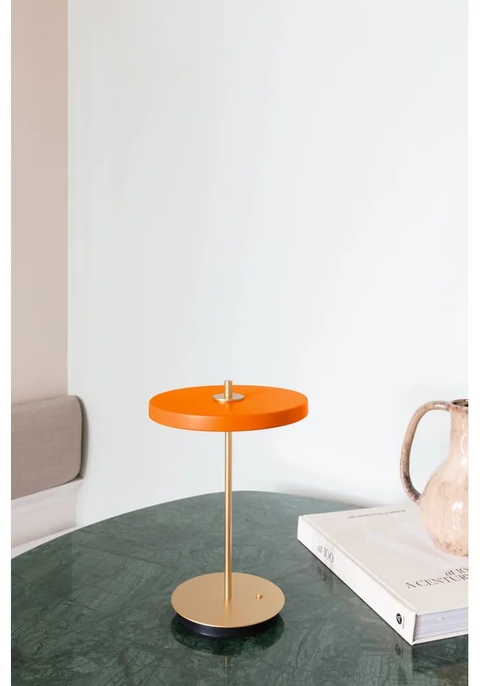 Narancssárga LED dimmelhető asztali lámpa fém búrával (magasság 31 cm) Asteria Move – UMAGE