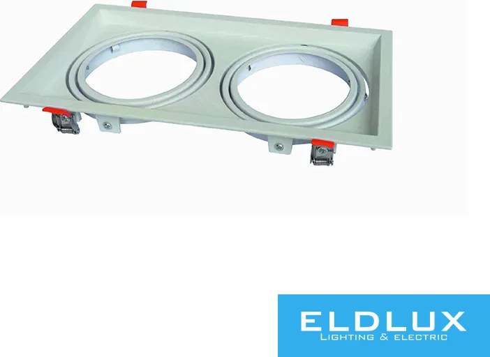 UNIVERSO Süllyesztett spot keret 2*AR111 fehér 325x175mm / kivágás 310x160mm