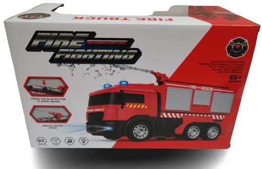 RC transzformer tűzoltó autó, vizet spriccel Akkus 3.7V