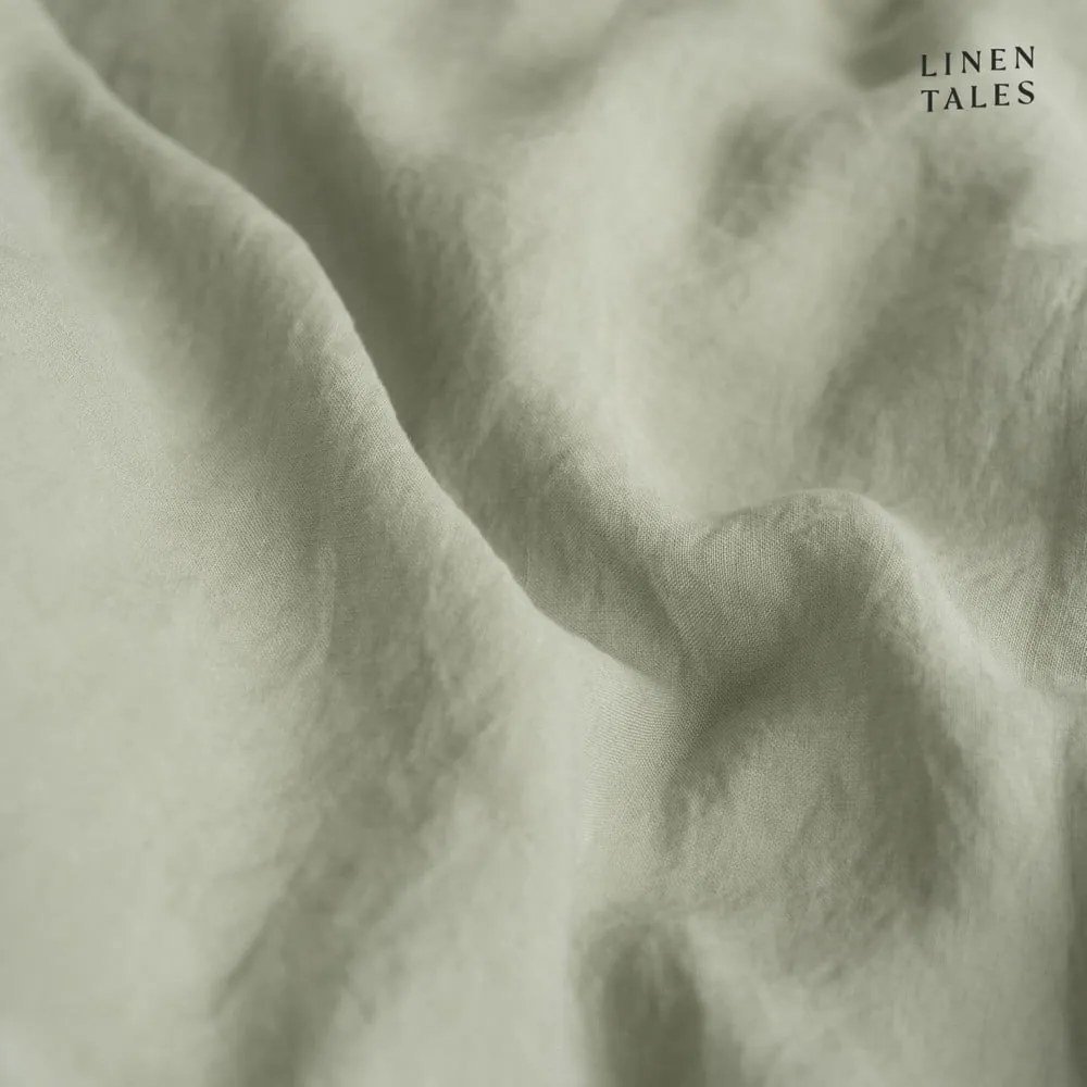 Világoszöld kétszemélyes-hosszabbított len ágyneműhuzat 200x220 cm – Linen Tales