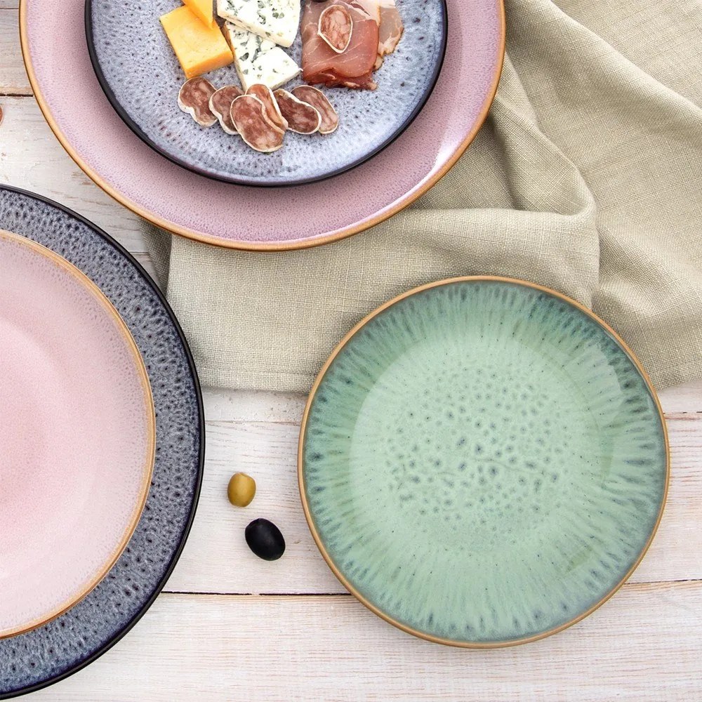 Rózsaszín desszertes kerámia tányér ø 20,5 cm Glaze – Orion