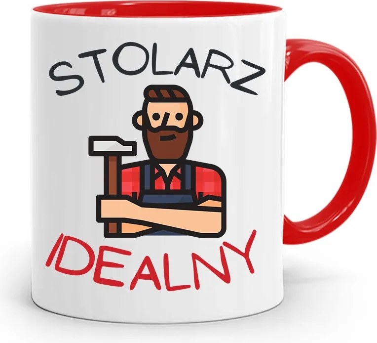 Piros Bögre Asztalosnak Tökéletes Asztalos fényképes nyomtatással