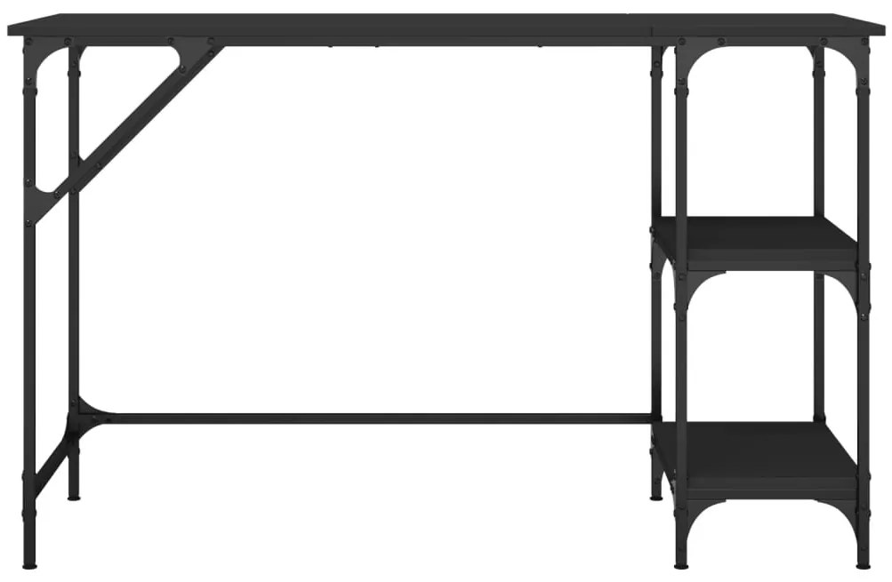 Fekete fém és szerelt fa íróasztal 120 x 50 x 75 cm