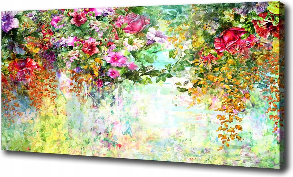 Vászonkép Többszínű virágok 120x60 cm
