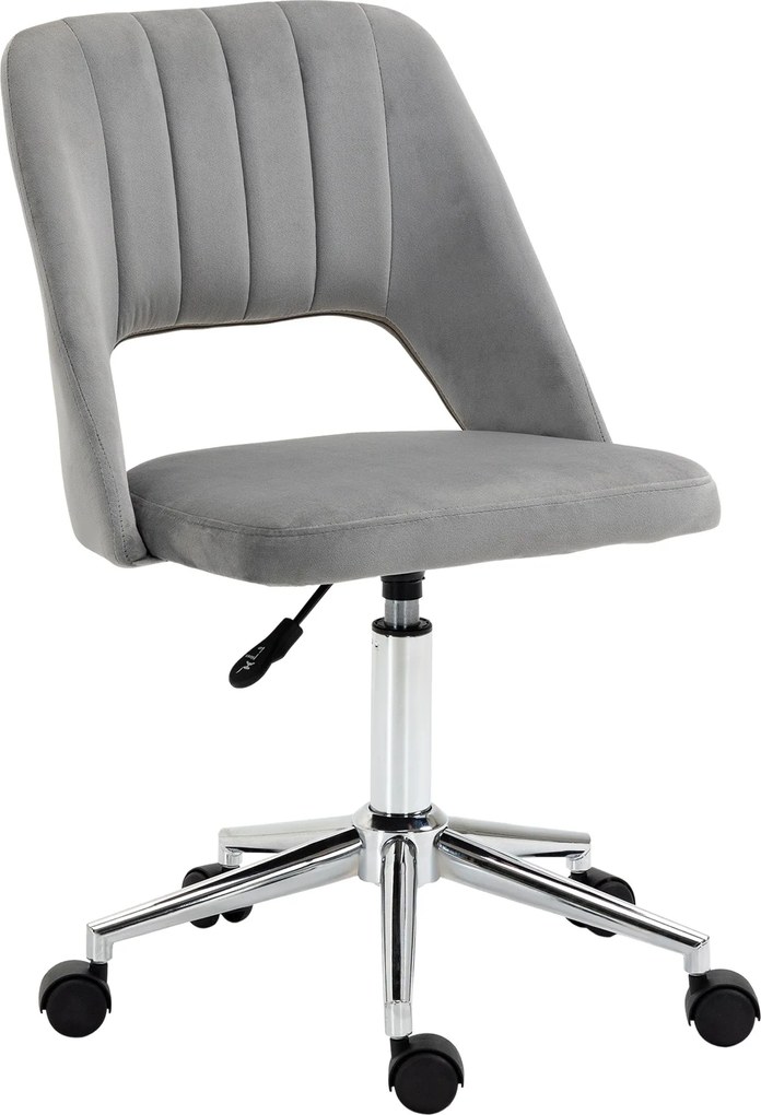 Vinsetto Ergonomikus Forgószék, Párnázott Íróasztali Szék Magasságállítással, Szürke 49x60x79-91cm | Aosom