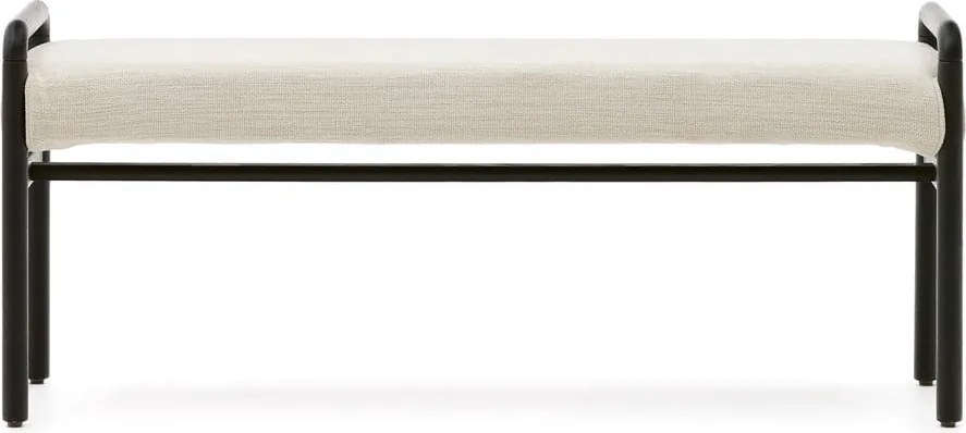 Fekete-krémszínű zsenília pad Macaret – Kave Home