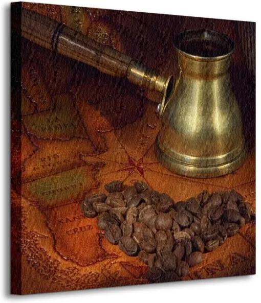 Vászonkép Kávé és térkép Belova Tatiana 40x40cm CKS0572