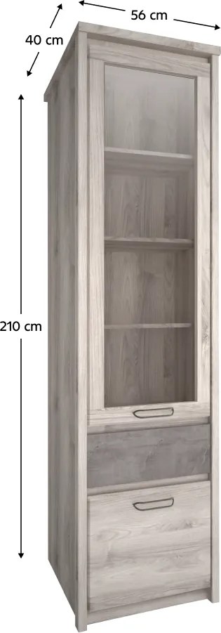 Vitrin 1D1W1S, nairobi gesztenye/onix, JESI NEW