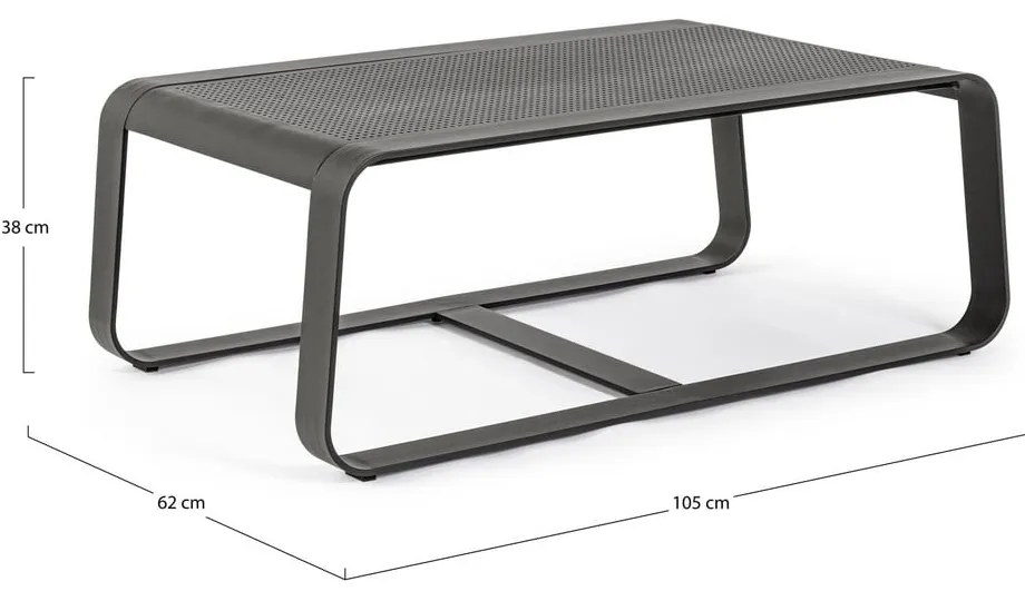 Alumínium kerti dohányzóasztal 62x105 cm Merrigan – Bizzotto