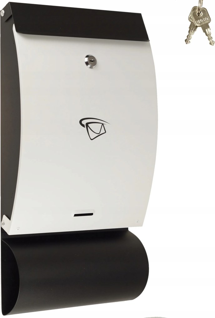 Postaláda Újságtartó 46 x 25 CM Fekete-fehér Lengyel