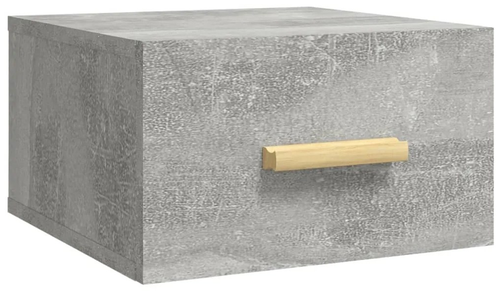 2 db betonszürke falra szerelhető éjjeliszekrény 35x35x20 cm