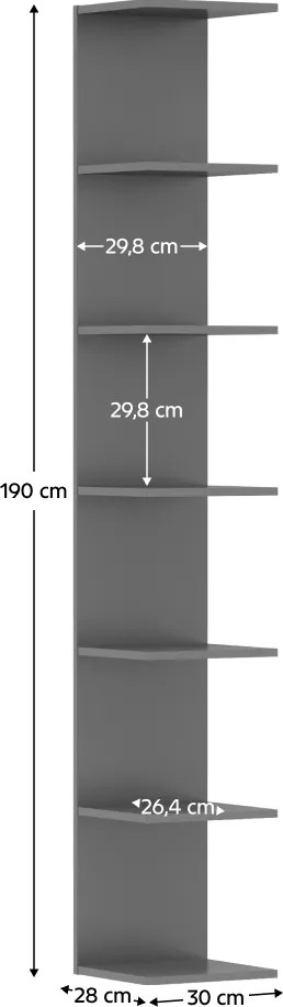 Fali polc, grafit, DORNA