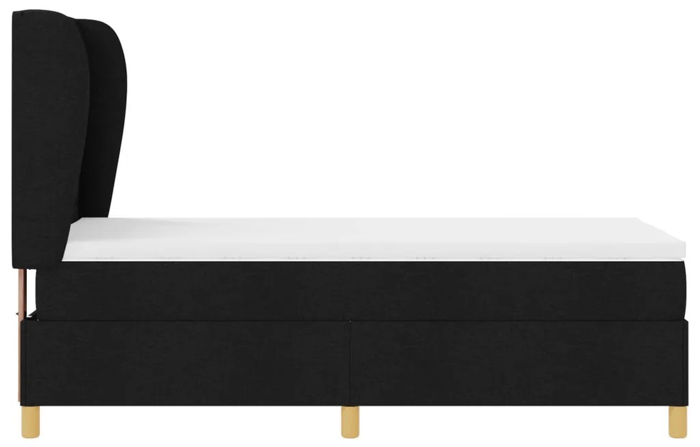 Boxspring Ágy Matrac nélkül Fekete 80x200 cm Szövet