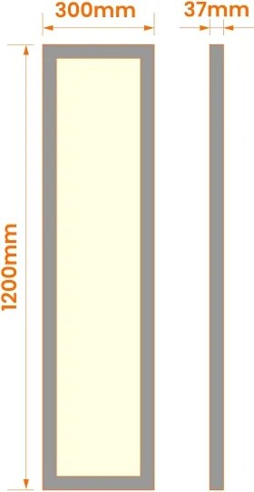 LED felületre szerelhető panel LED/60W/230V 30x120 cm fekete