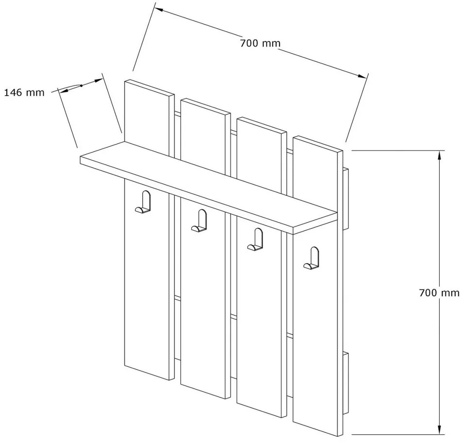 Mita Walnut előszobai fogas