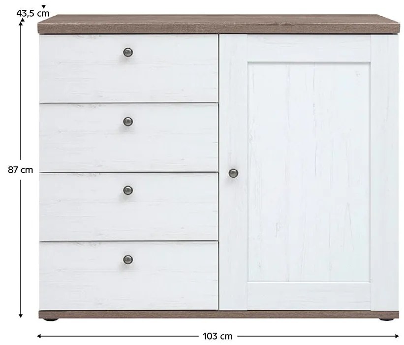 Komód Telegrafo 3 (canyon fenyő + sonoma trüffel tölgy) . 1116510