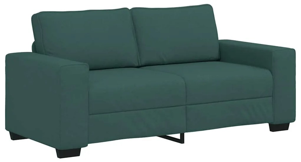 kétszemélyes sötétzöld szövet kanapé 140 cm