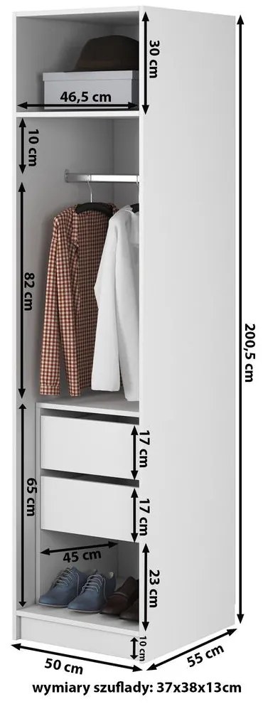 Ruhásszekrény Kasandra XV  (fehér). Akció -15%. 1099754