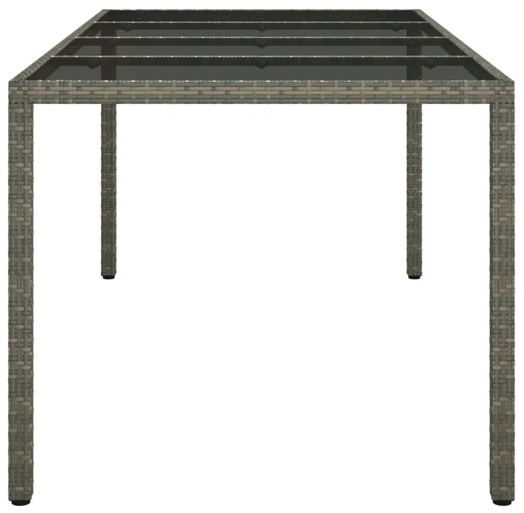 Kerti Étkezőasztal Szürke 190x90x75 cm Polirattan
