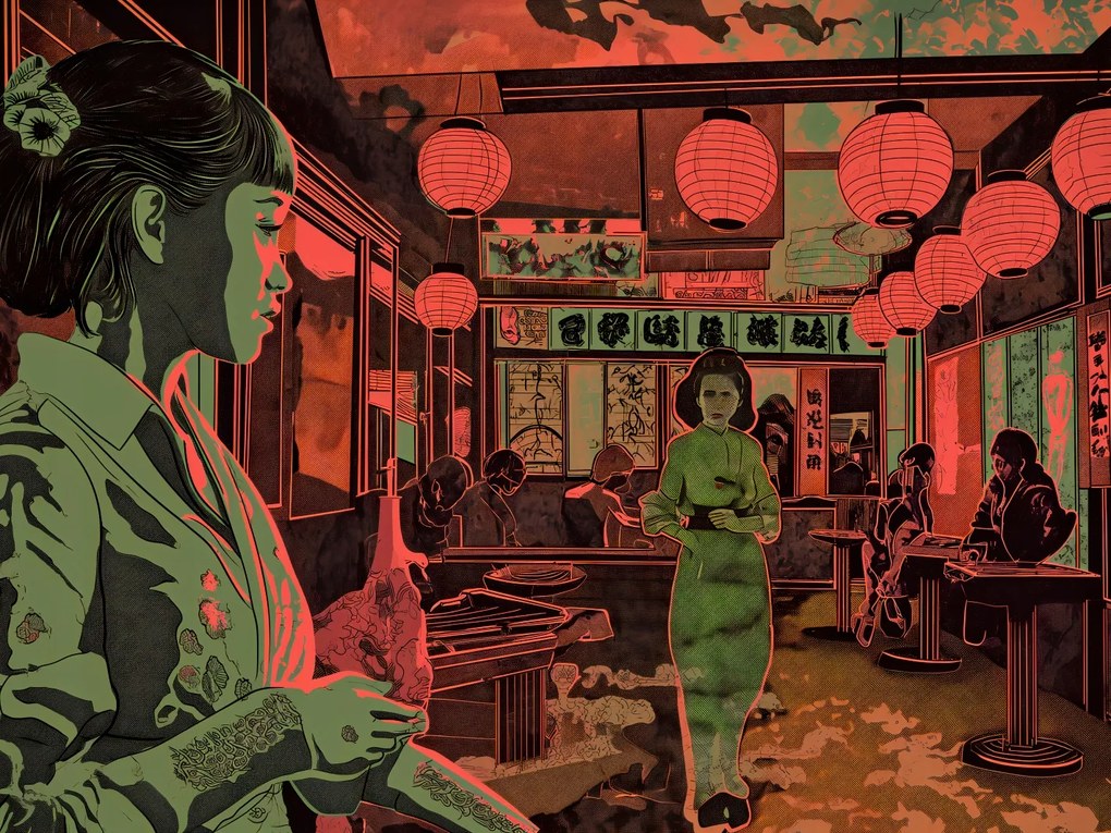 Poszter 20x15cm Éjszakai élet Japánban