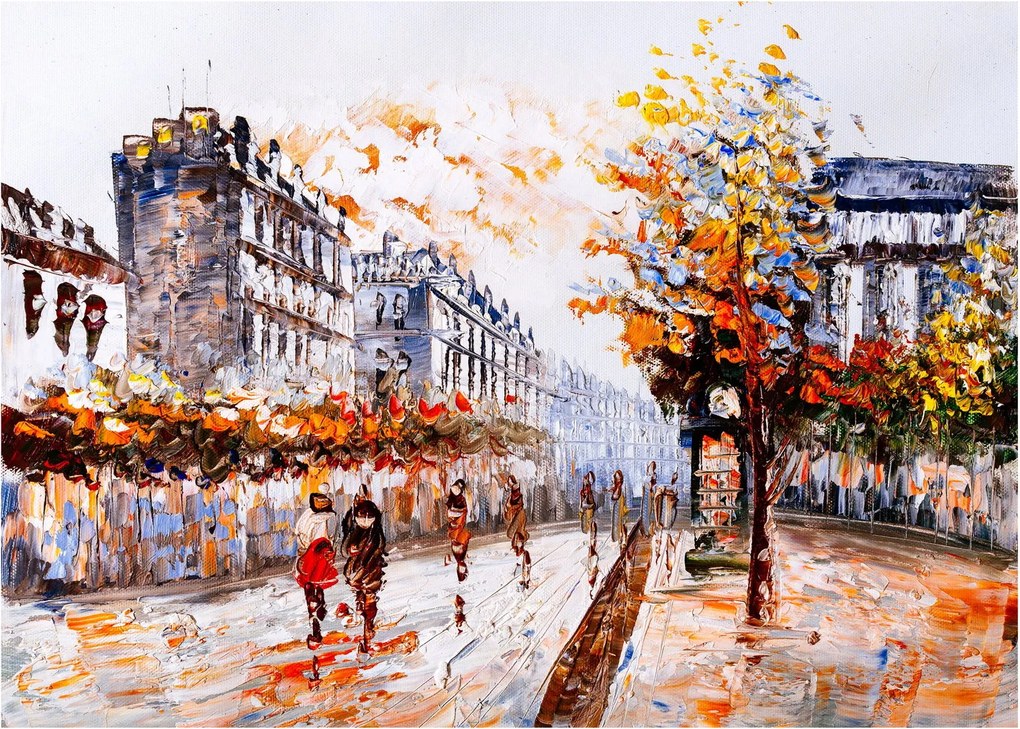 Kép - Városi élet (üvegen) (70x50 cm)