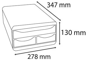 Irattároló, műanyag, 3 fiókos, EXACOMPTA Smallbox Skandi, színes (EX311606D)
