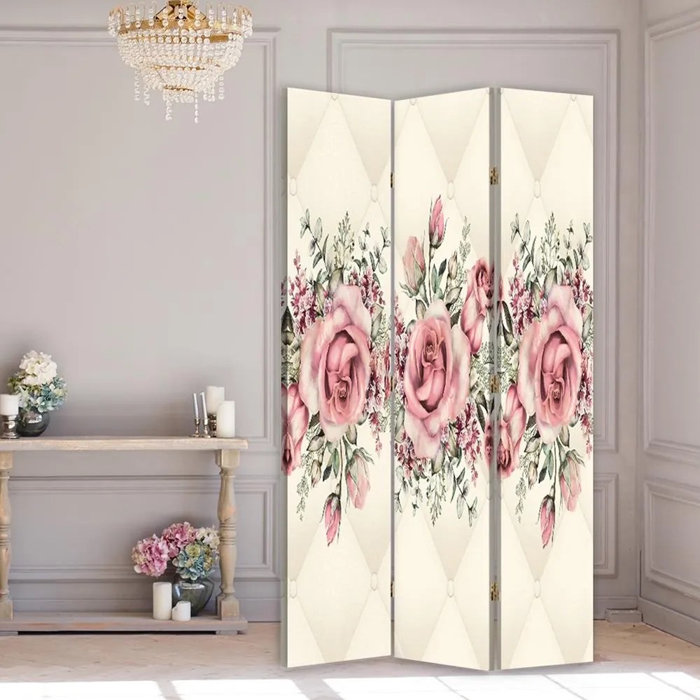 Gario Paraván Virágzó rózsák Méret: 180 x 170 cm, Kivitelezés: Klasszikus paraván