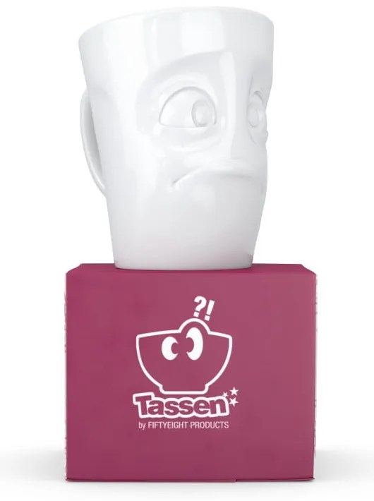 Fehér 'tanácstalan' porcelánbögre - 58products