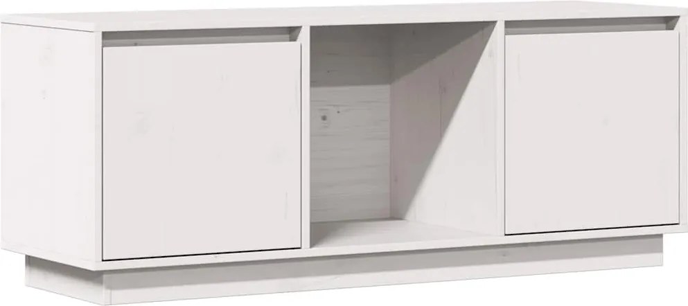 vidaXL fehér tömör fenyőfa TV-szekrény 110,5x35x44 cm