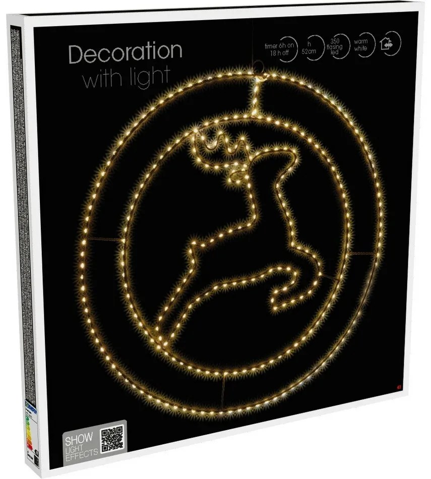 Trinket Reindeer karácsonyi függő dekoráció, 257 LED, 52 cm