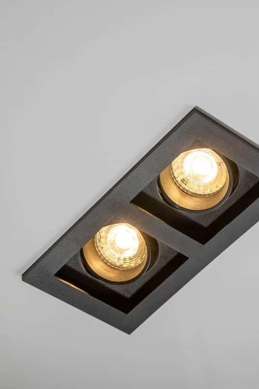 Rubio mennyezeti spot lámpatest 187x102mm, szögletes, dupla, fekete