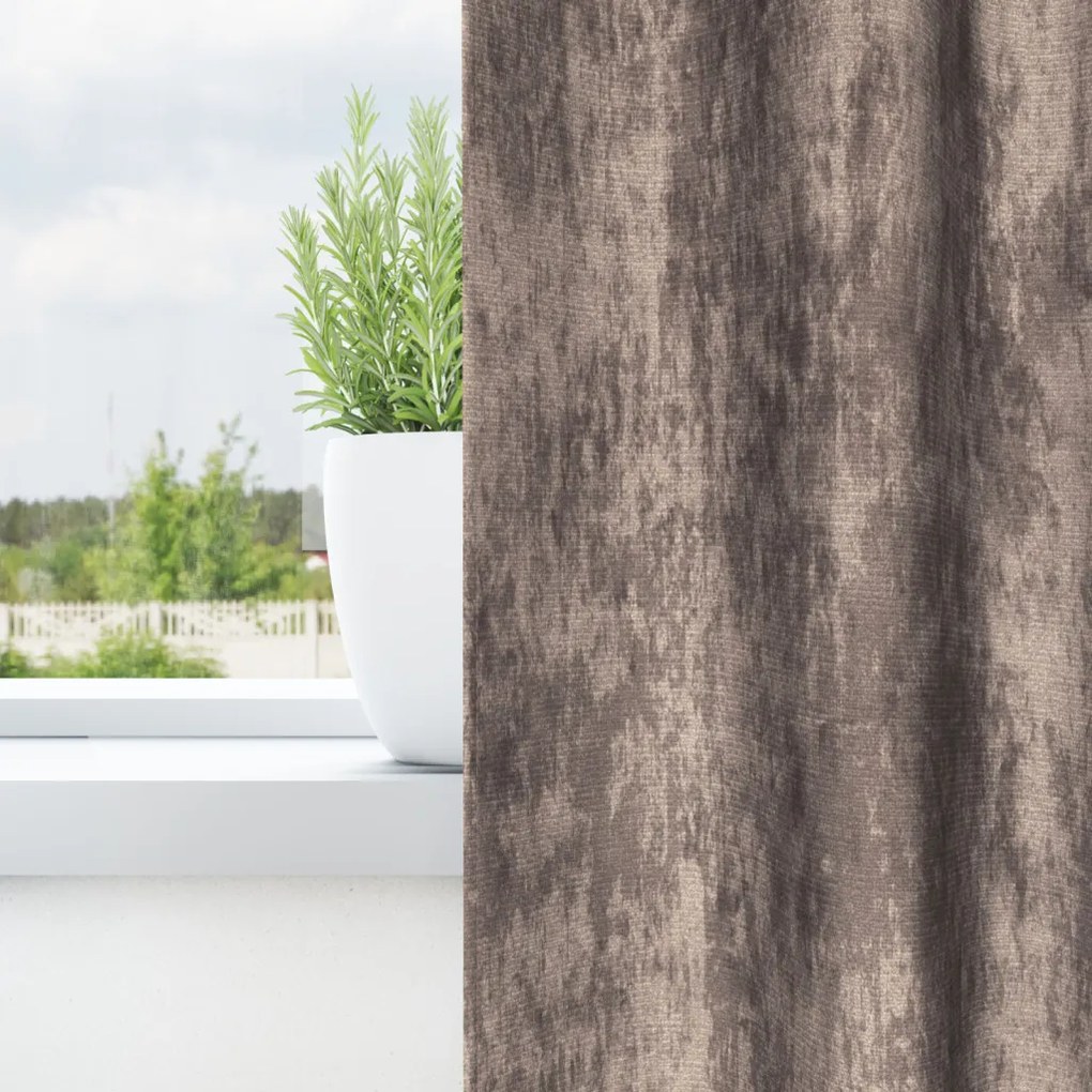 bársonyos függöny 2 db szemgombokkal, Kávébarnás 225x140 cm