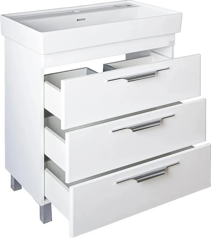 TMP TRIO 80 álló fürdőszobabútor - CeraStyle SHARP - 37300 mosdóval - 80 x 48 cm