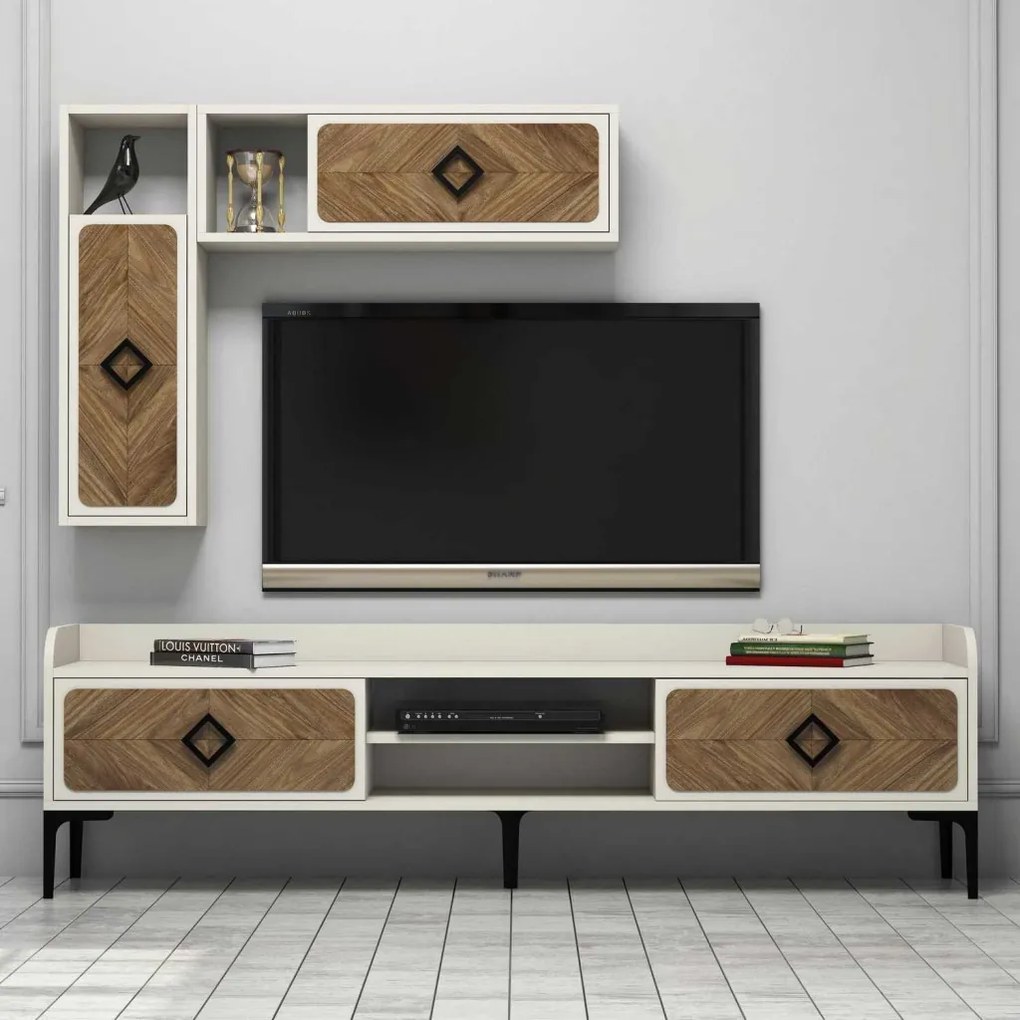 Samba TV-állvány, krém, 180 cm