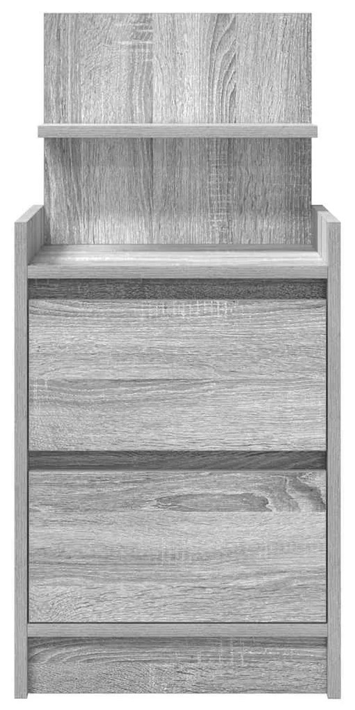 szürke sonoma színű éjjeliszekrény 2 fiókkal 38x34x80 cm