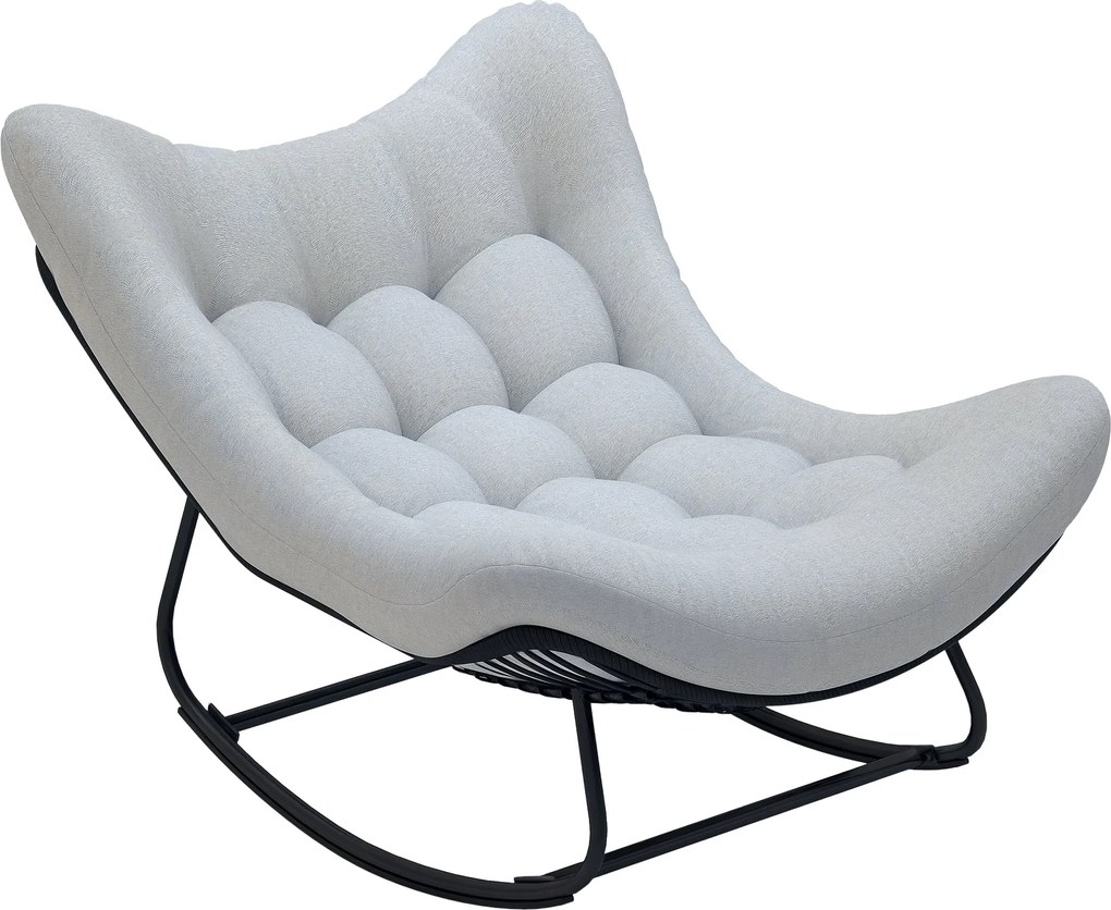 Outsunny Rattan Hinta Fotel Kerti Pad Képződés Acélvázzal 98 x 111 x 74 cm Szürke | Aosom