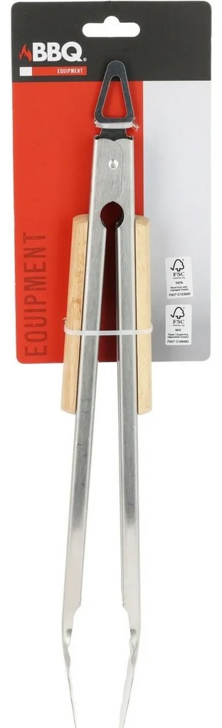 BBQ fogó rozsdamentes acél, 37 cm
