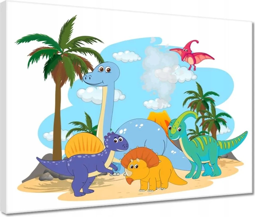 Vászonkép 40x30 Színes dinoszauruszok