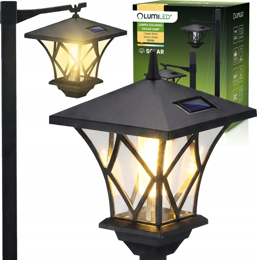 2x Napelemes Kerti Lámpa Led Kültéri Díszes Álló Lámpa 1,5m