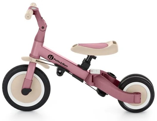 PETITE&MARS - Gyermek tricikli 5in1 TURBO Dusty Rózsa