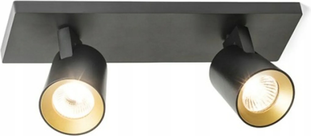 Mennyezeti spotlámpa Rendl Kenny II fekete/arany 2xGU10 35W