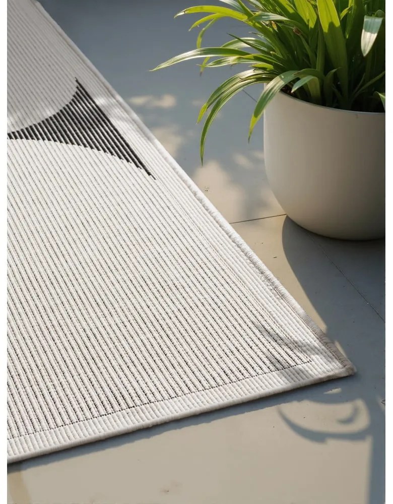 Fekete-fehér kültéri-beltéri szőnyeg 120x170 cm Duet Bowen – NORTHRUGS