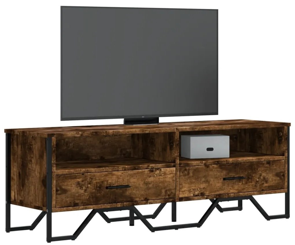 füstös tölgy színű szerelt fa TV-szekrény 122 x 34 x 41 cm