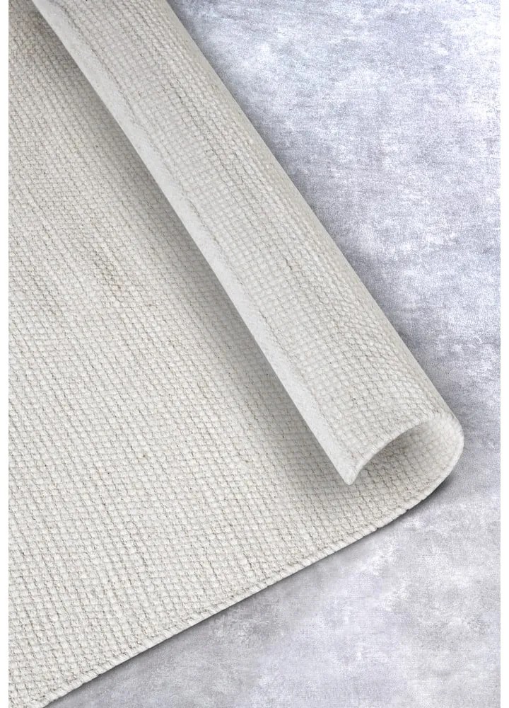 Krémszínű kézi szövésű gyapjúkeverék szőnyeg 60x90 cm Pradesh Natural White – Elle Decoration